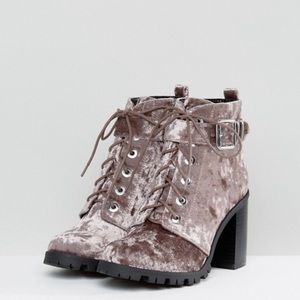 velvet heel boot